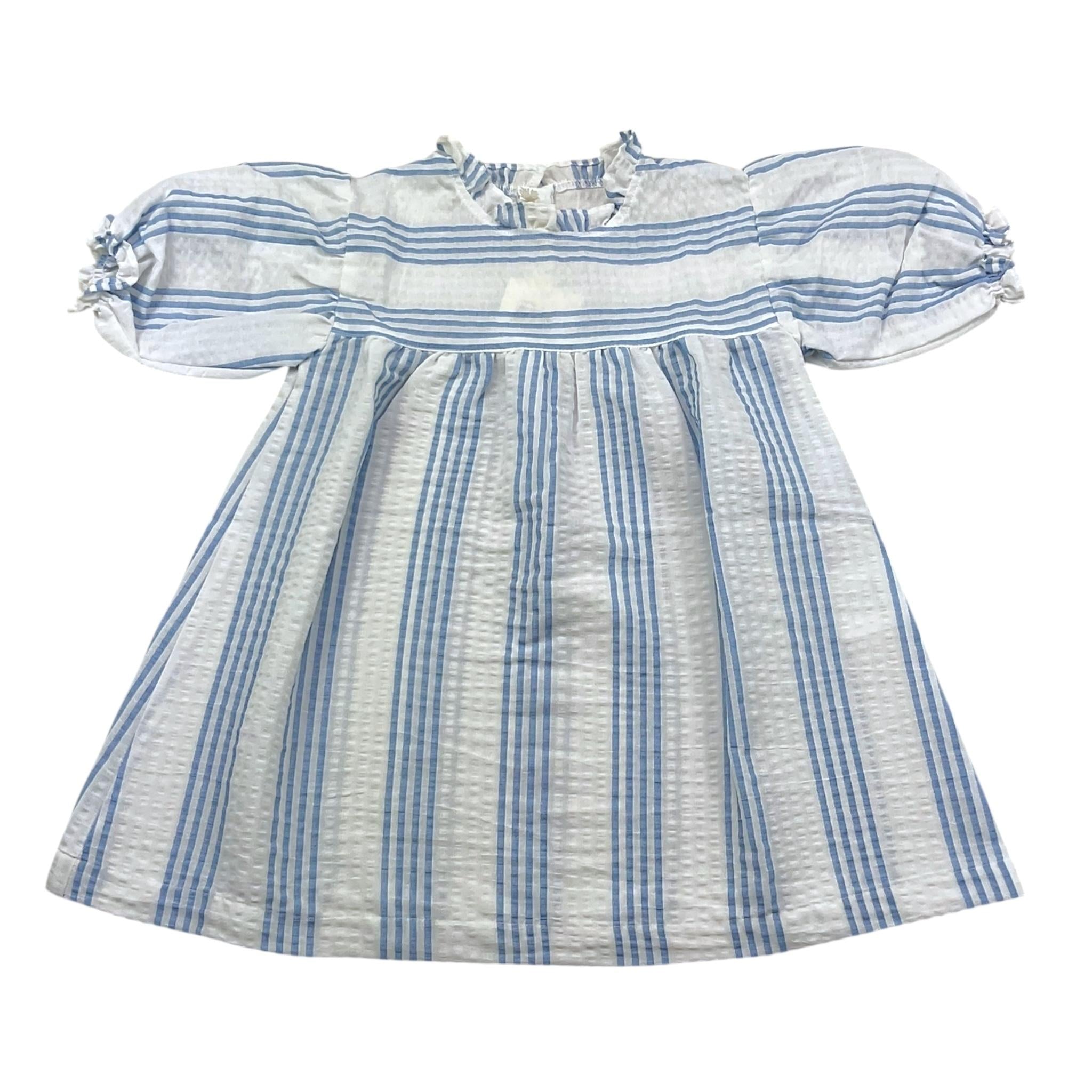 Babe & Tess Abito Camicia Bicolore con Fantasia A Righe per Bambina 01518059 BIANCO/AZZURRO BABE & TESS 