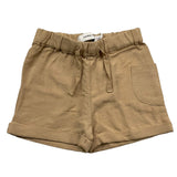 Name.It Einfarbige Bermudashorts mit elastischer Taille in Beige für Neugeborene