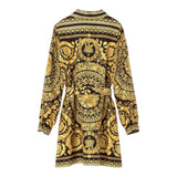 Versace Einfarbiges Kleid mit schwarzem Hemdmusterdruck für Mädchen