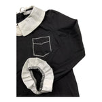 MISS GRANT shirt tinta unita con colletto in contrasto Nero per Bambina MG1150 NERO MISS GRANT 