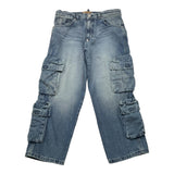 I'M BRIAN jeans modello cargo tinta unita con girovita regolabile Blu per Bambino JL2624 BLU I'M BRIAN 