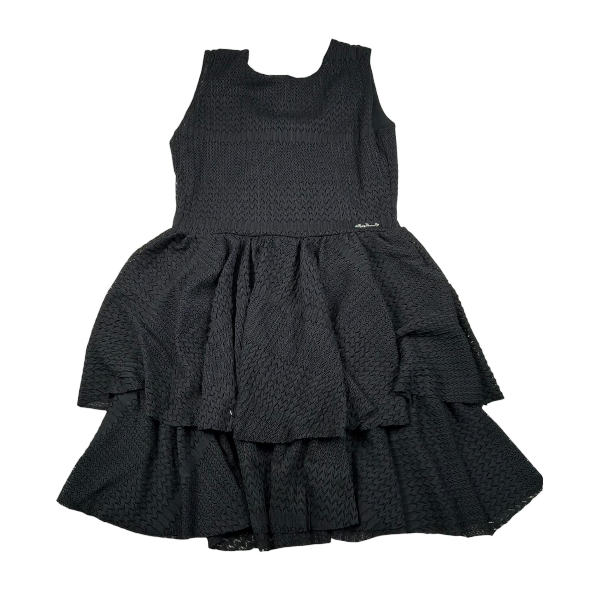 Gaelle Abito Giromanica Tinta Unita con Trafori per Bambina 2746V00398 NERO GAELLE 