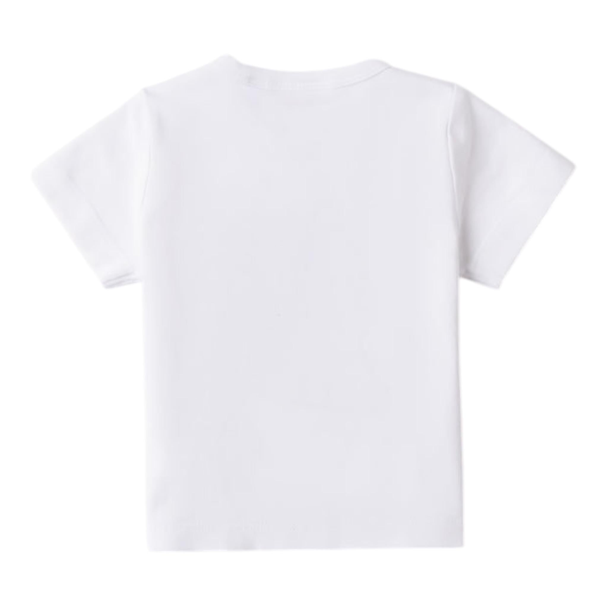 Mini Banda T-Shirt Tinta Unita Girocollo con Stampa per Neonato 3B609 BIANCO MINI BANDA 