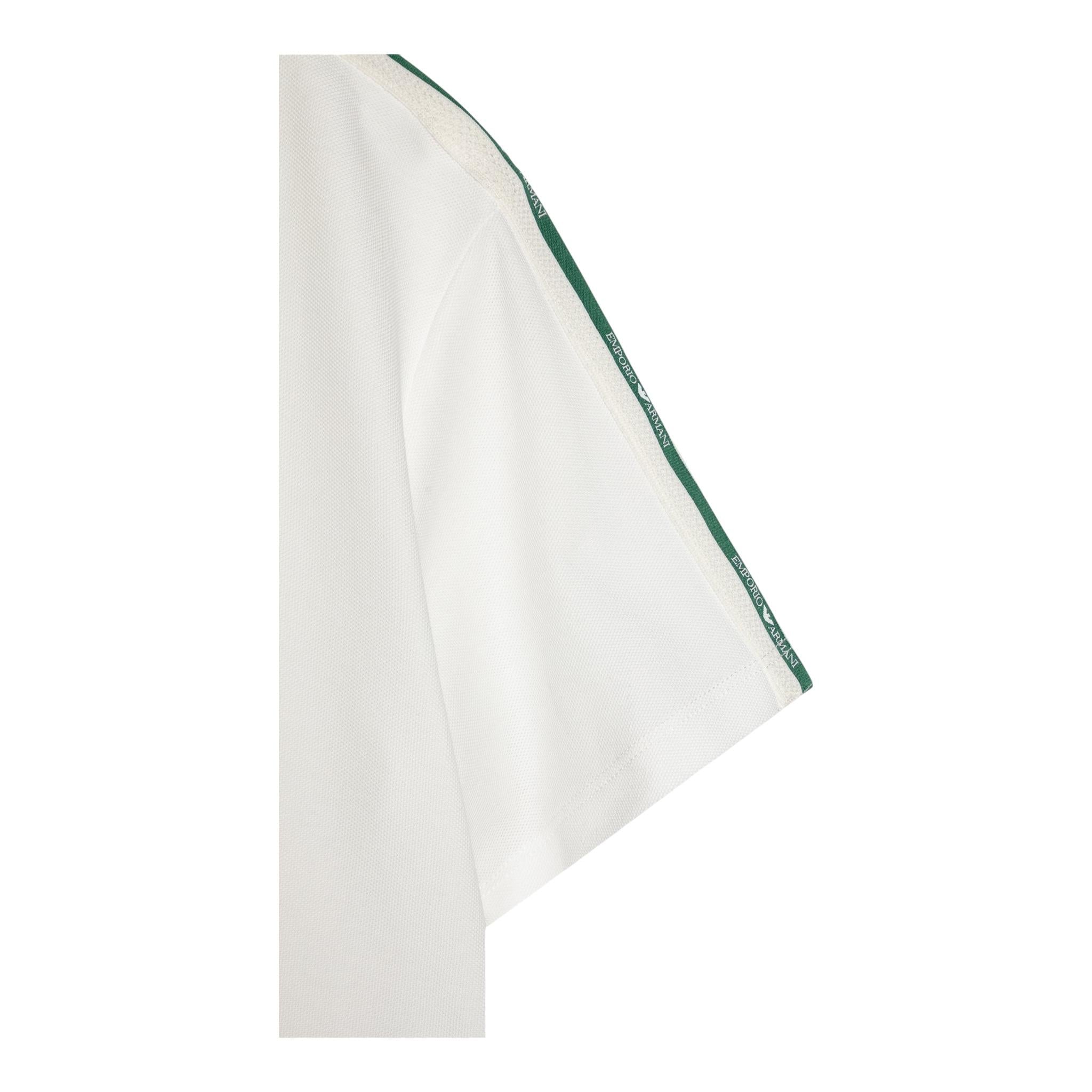 Emporio Armani T-Shirt Scollo A V Tinta Unita con Profili In Contrasto per Bambino EB000154 BIANCO EMPORIO ARMANI 