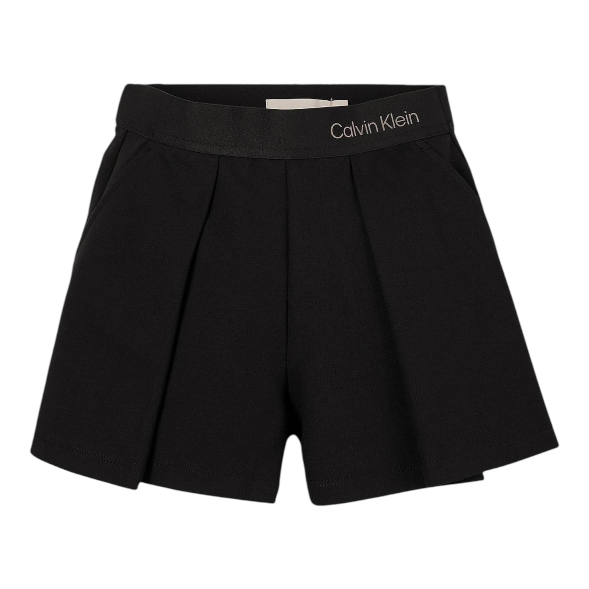 Calvin Klein Short tinta unita con Elastico In Vita Nero per Bambina IG0IG02880 NERO CALVIN KLEIN 