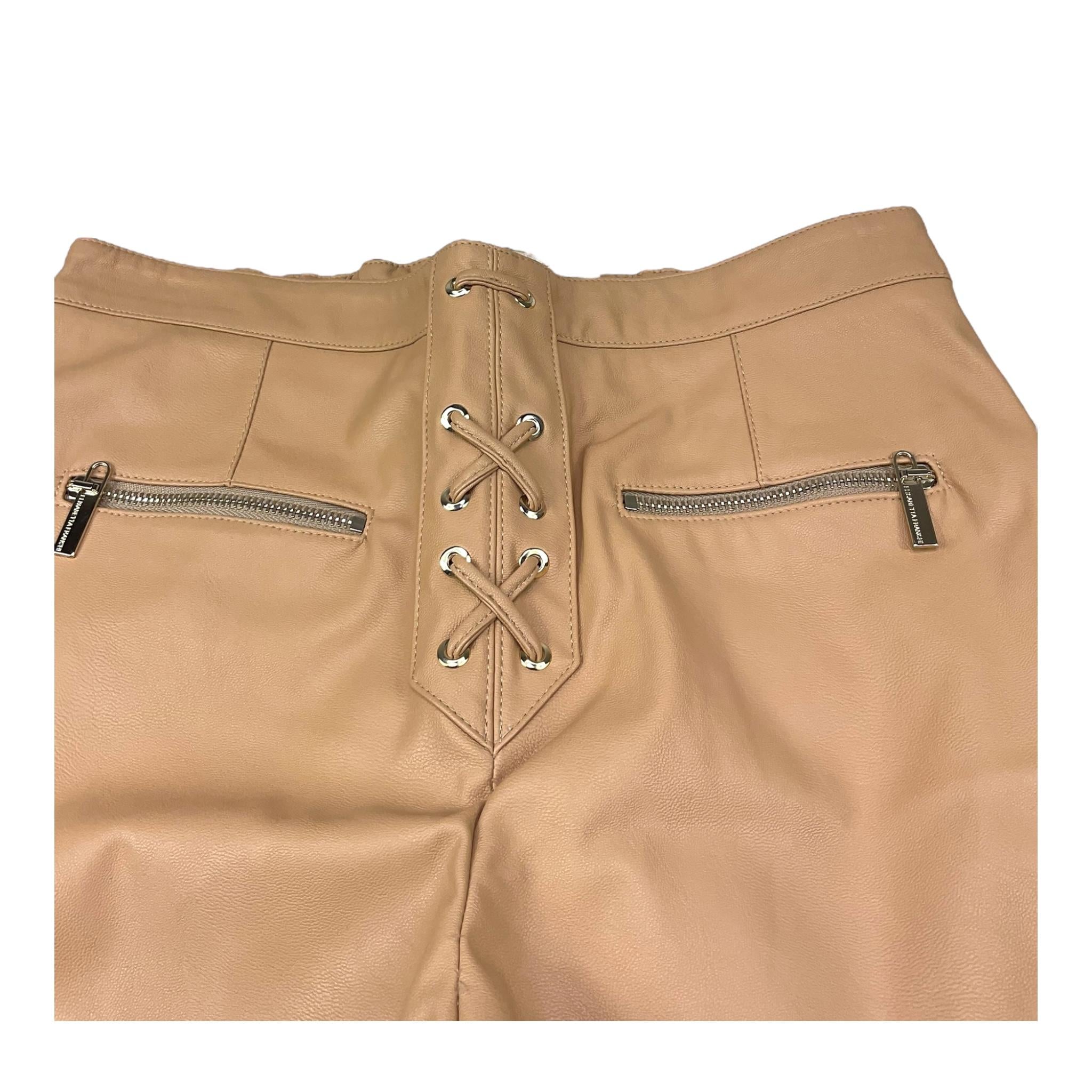 Elisabetta Franchi Pantalone In Ecopelle Tinta Unita per Bambina EFPA152 CAMMELLO ELISABETTA FRANCHI 