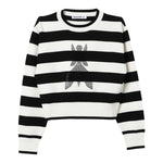 PATRIZIA PEPE maglia bicolore girocollo con fantasia a righe Bianco/nero per Bambina 7K0048 BIANCO/NERO PATRIZIA PEPE 