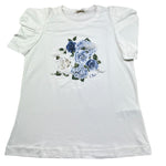 Monnalisa T-Shirt Girocollo Tinta Unita con Stampa per Bambina 717607SG BIANCO MONNALISA 