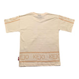 Kejo Einfarbiges Rundhals-T-Shirt mit Kontrastdruck Rosa für Jungen