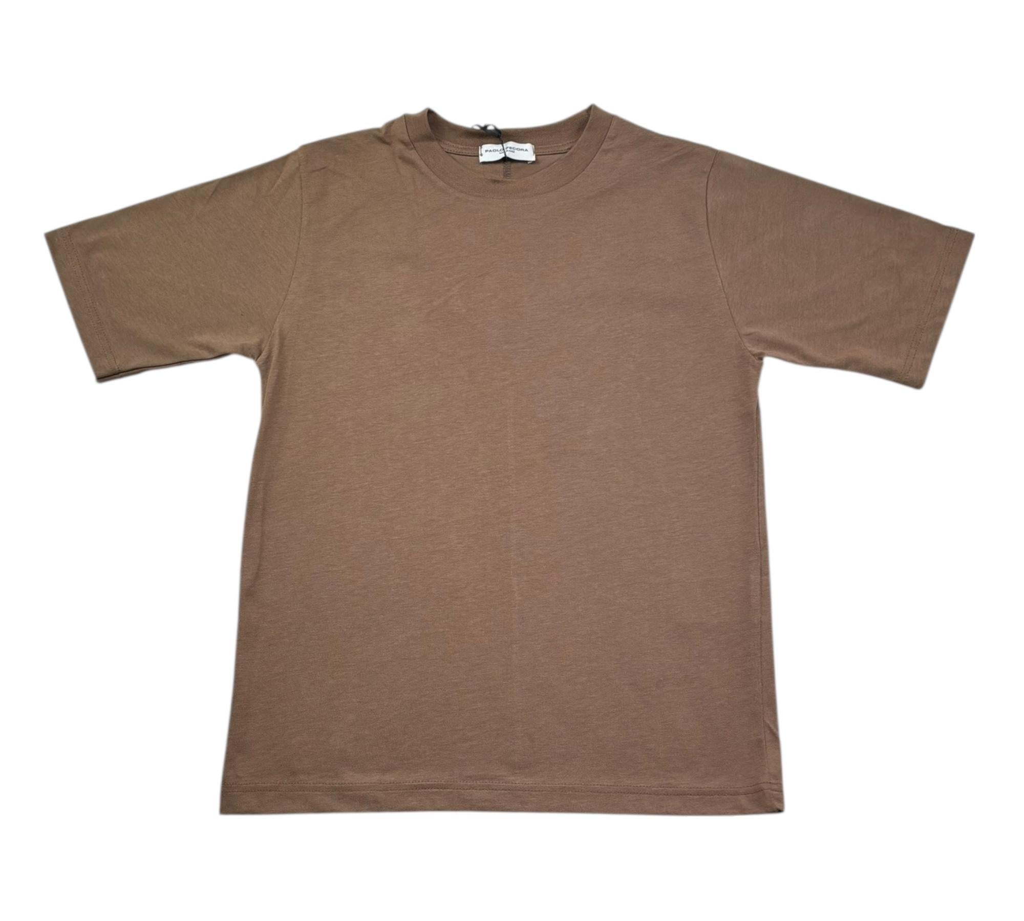 Paolo Pecora T-Shirt Girocollo Tinta Unita per Bambino PP4346 MARRONE PAOLO PECORA 