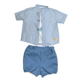 Valentina Bebes Completo 3 Pezzi T-Shirt-Camicia-Bermuda per Neonato LOVE20 AZZURRO VALENTINA BEBES 