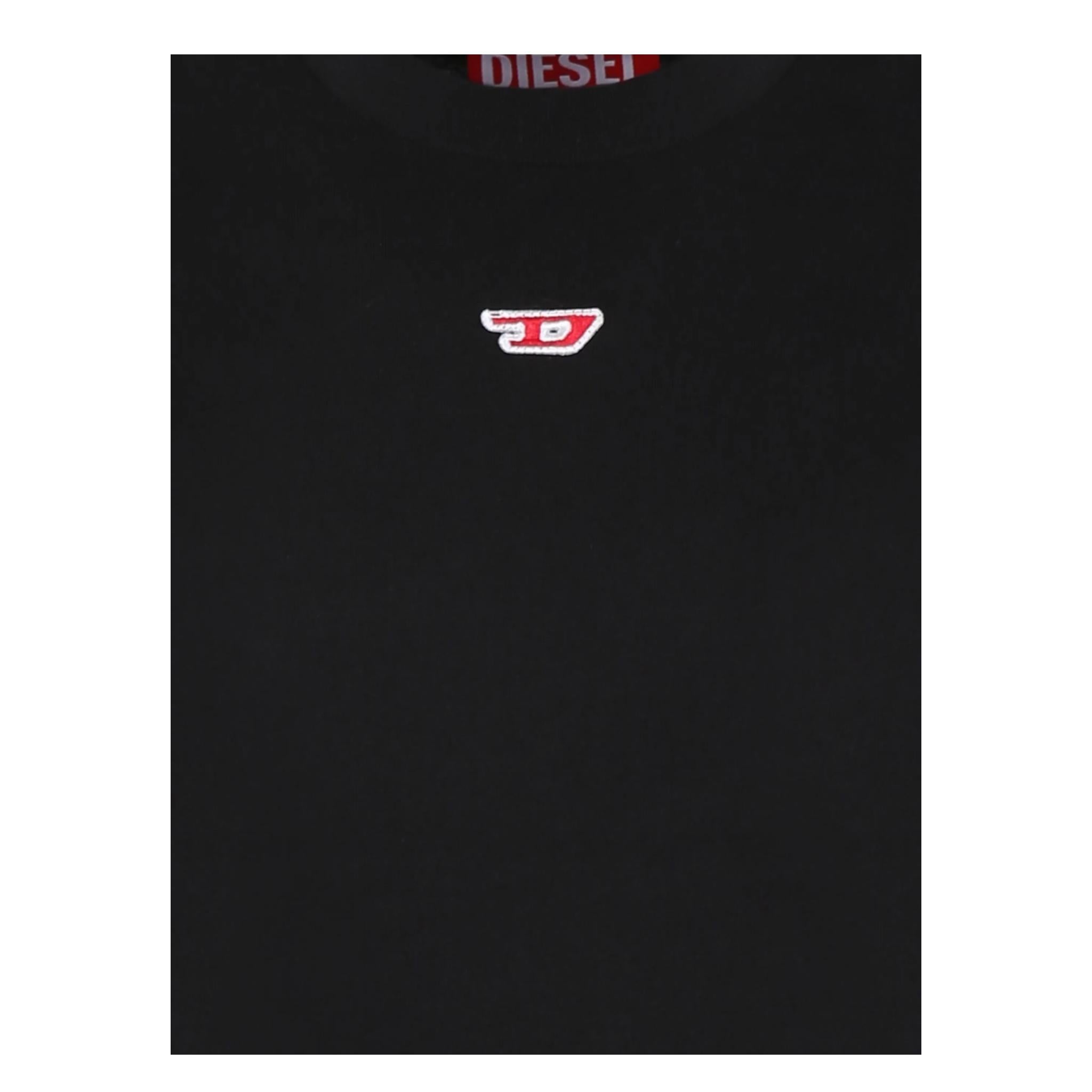 Diesel T-Shirt Girocollo Tinta Unita con Stampa per Bambino J02237 NERO DIESEL 