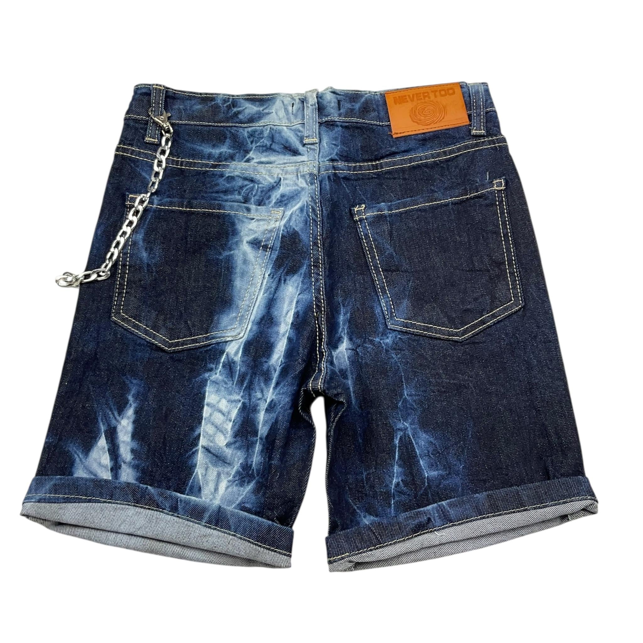 Never Too Bermuda In Denim con Girovita Regolabile E Fantasia  per Bambino NT1617B BLU NEVER TOO 