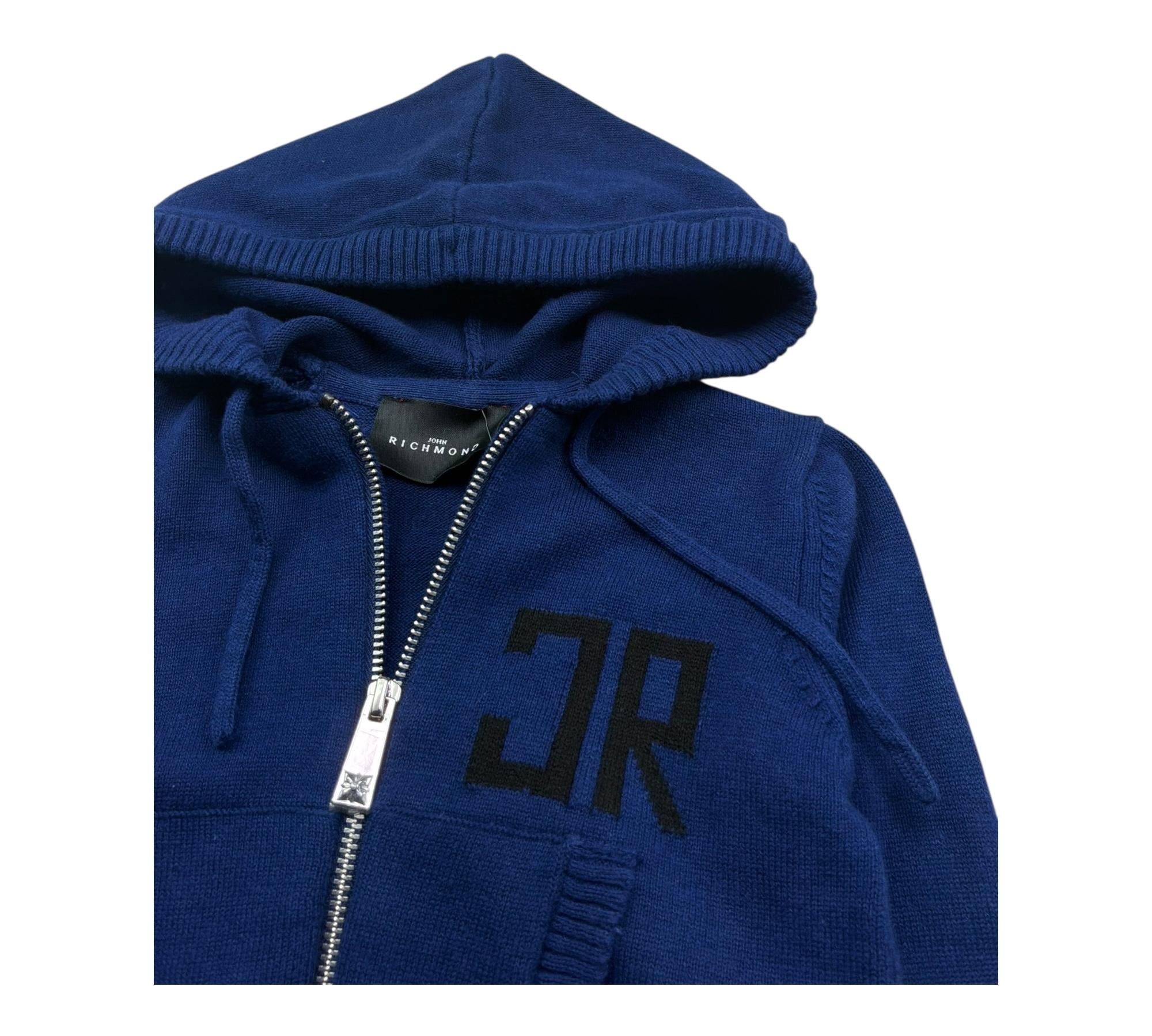 John Richmond Maglia con Zip E Cappuccio Tinta Unita per Neonato RIP26021MA BLU JOHN RICHMOND 