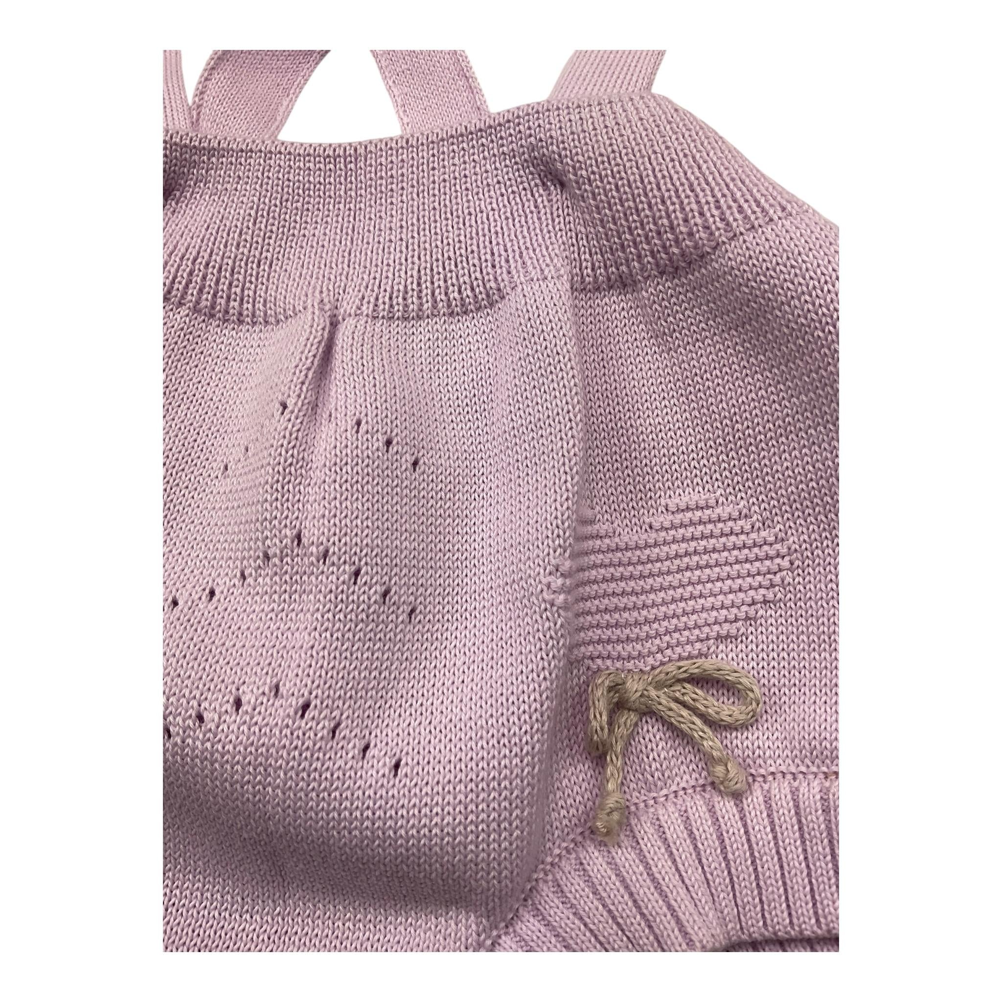 I Delfi Completo 2 Pezzi Camicia-Salopettes Bicolore per Neonata 25P5010 BIANCO/LILLA I DELFI 