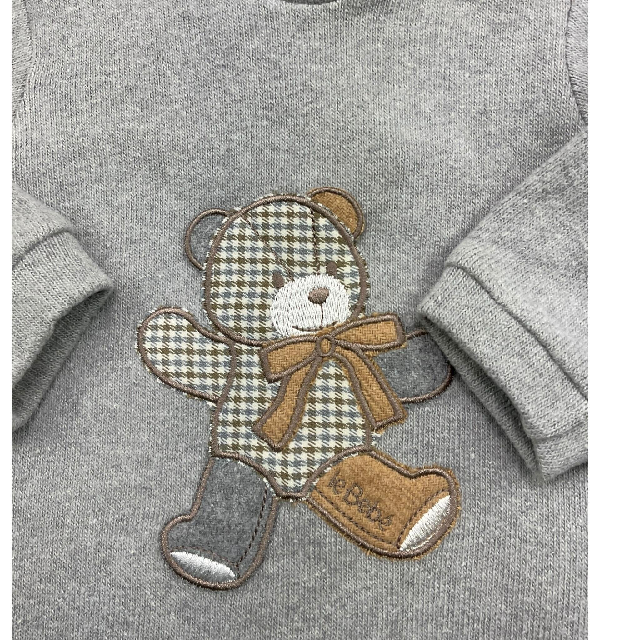 LE BEBE' tutina tinta unita con stampa orso Grigio per Neonato LBB4660 GRIGIO LE BEBE' 