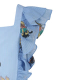 Etro Abito Tinta Unita con Fantasia per Bambina GW1B82X AZZURRO ETRO 