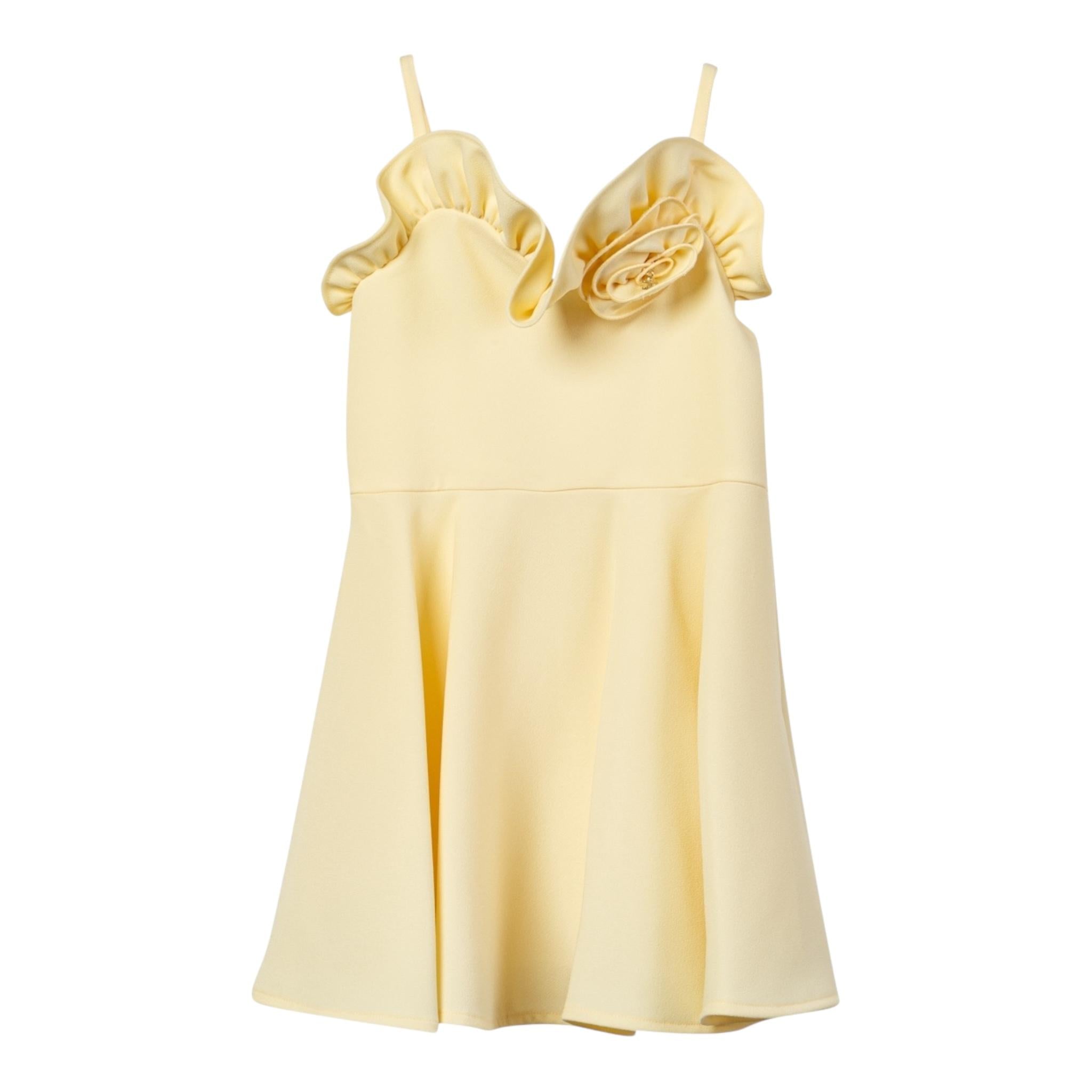 Elisabetta Franchi Abito A Bretelle Tinta Unita con Applicazioni per Bambina EFAB604 GIALLO ELISABETTA FRANCHI 