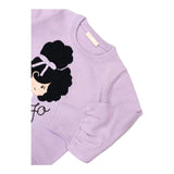 LIU JO maglia girocollo tinta unita con stampa in contrasto Lilla per Bambina KF4037 LILLA LIU JO 