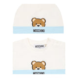 Moschino Set Pagliaccetto-Cappello Bicolore per Neonato MUY07EM BIANCO/AZZURRO MOSCHINO 