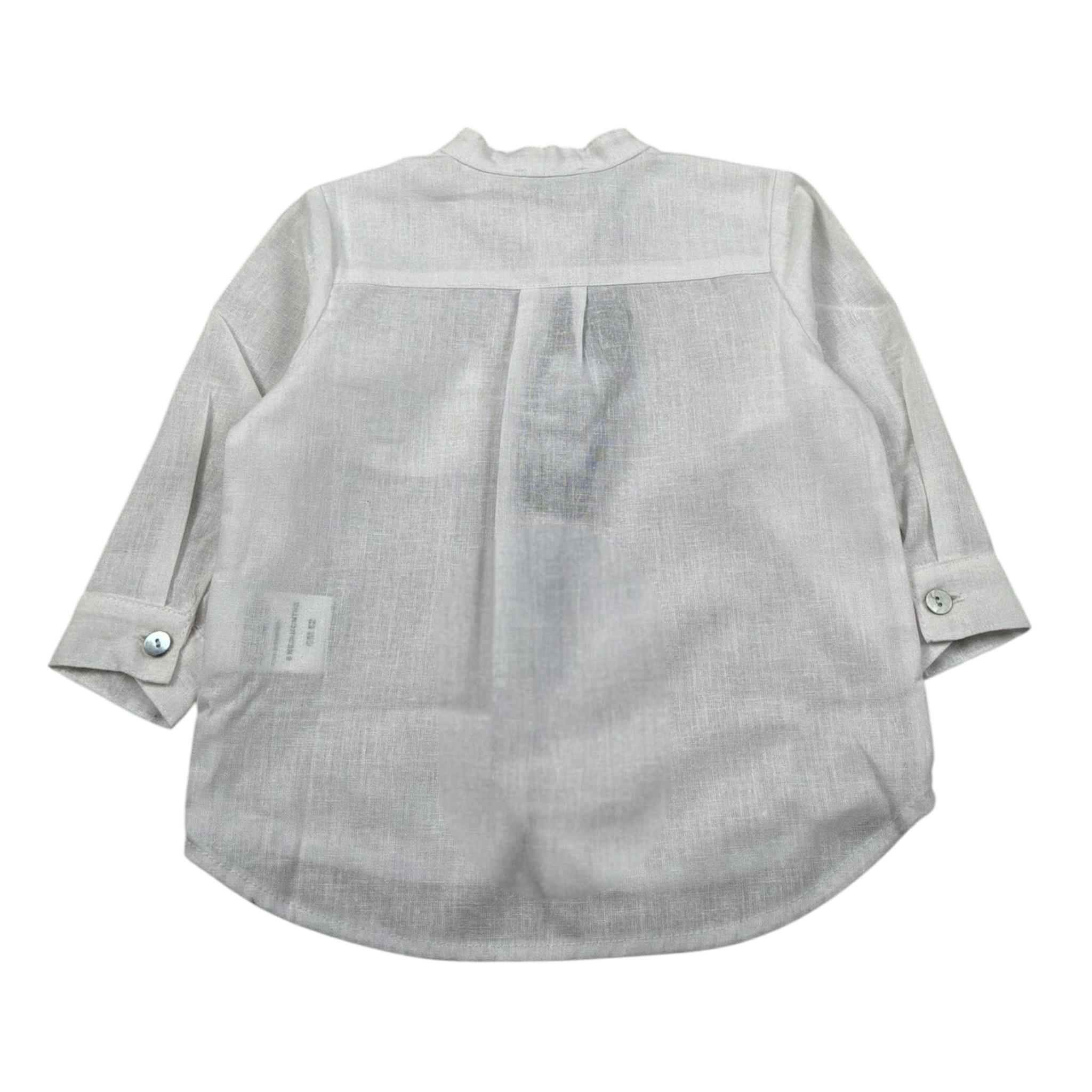 J.O. Milano Camicia Manica Lunga Tinta Unita Collo Coreano per Bambino 576Z8 BIANCO J.O. MILANO 