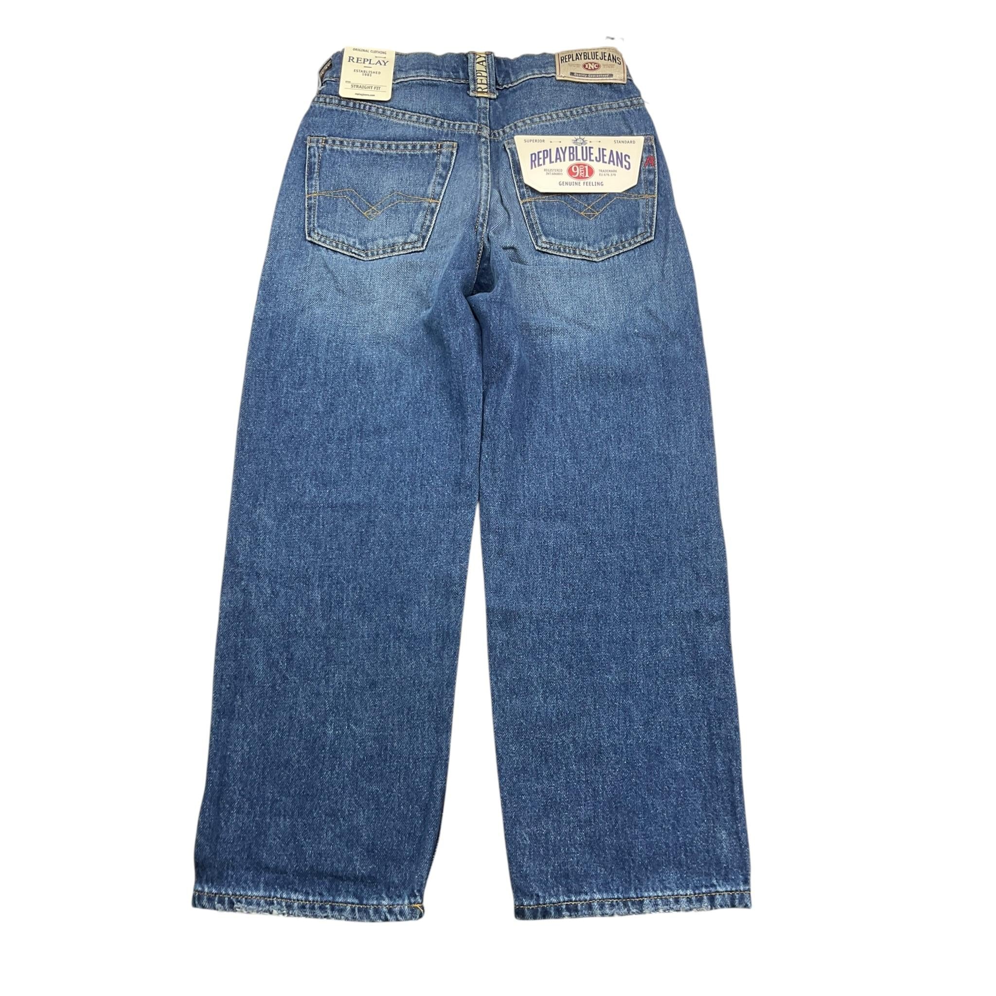 REPLAY jeans tinta unita 5 tasche Blu per Bambino SB9ZI BLU REPLAY 