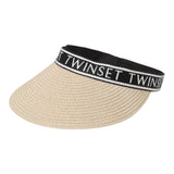 Twinset Visor Hat Mod Tennis Solid Color Stroh Beige für Mädchen