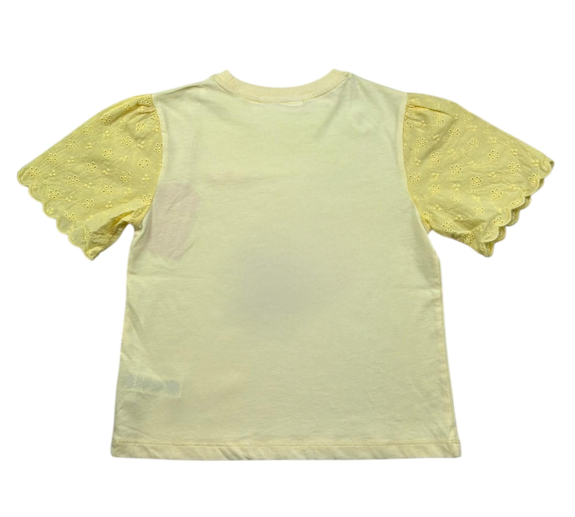 Saint Barth T-Shirt Girocollo Tinta Unita con Logo per Bambina MAISA GIALLO SAINT BARTH 