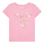 Guess T-Shirt Girocollo Tinta Unita con Stampa per Neonata K5GI14K6YW4N ROSA GUESS 