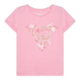 Guess T-Shirt Girocollo Tinta Unita con Stampa per Neonata K5GI14K6YW4N ROSA GUESS 