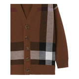 BURBERRY cardigan tinta unita con fantasia a righe Marrone per Bambino 8068400 MARRONE BURBERRY 