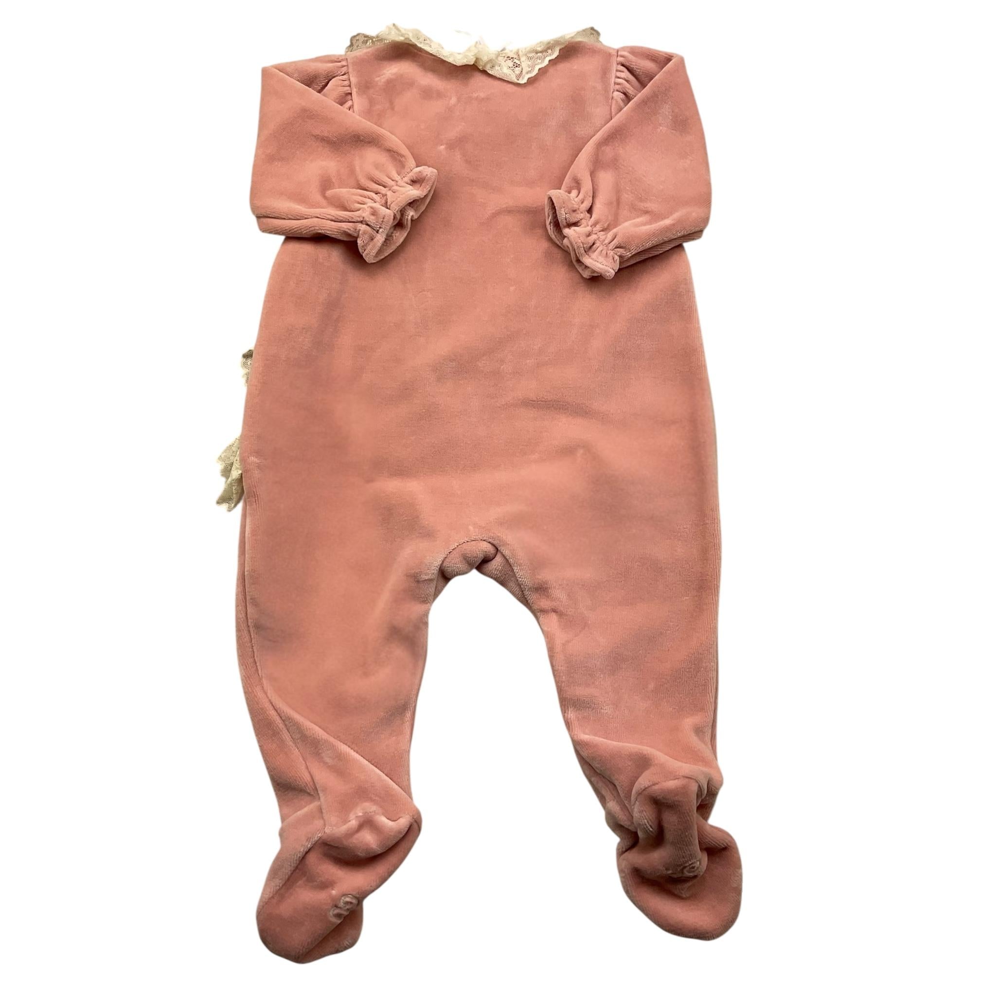 TARTINE ET CHOCOLAT tutina manica lunga tinta unita in ciniglia Rosa per Neonata TX54150 ROSA TARTINE ET CHOCOLAT 