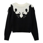 PATRIZIA PEPE maglia bicolore girocollo con fantasia Bianco/nero per Bambina 7K0046 BIANCO/NERO PATRIZIA PEPE 