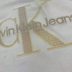 Calvin Klein T-Shirt Girocollo Tinta Unita con Stampa per Bambino IBO2359J01 BIANCO CALVIN KLEIN 