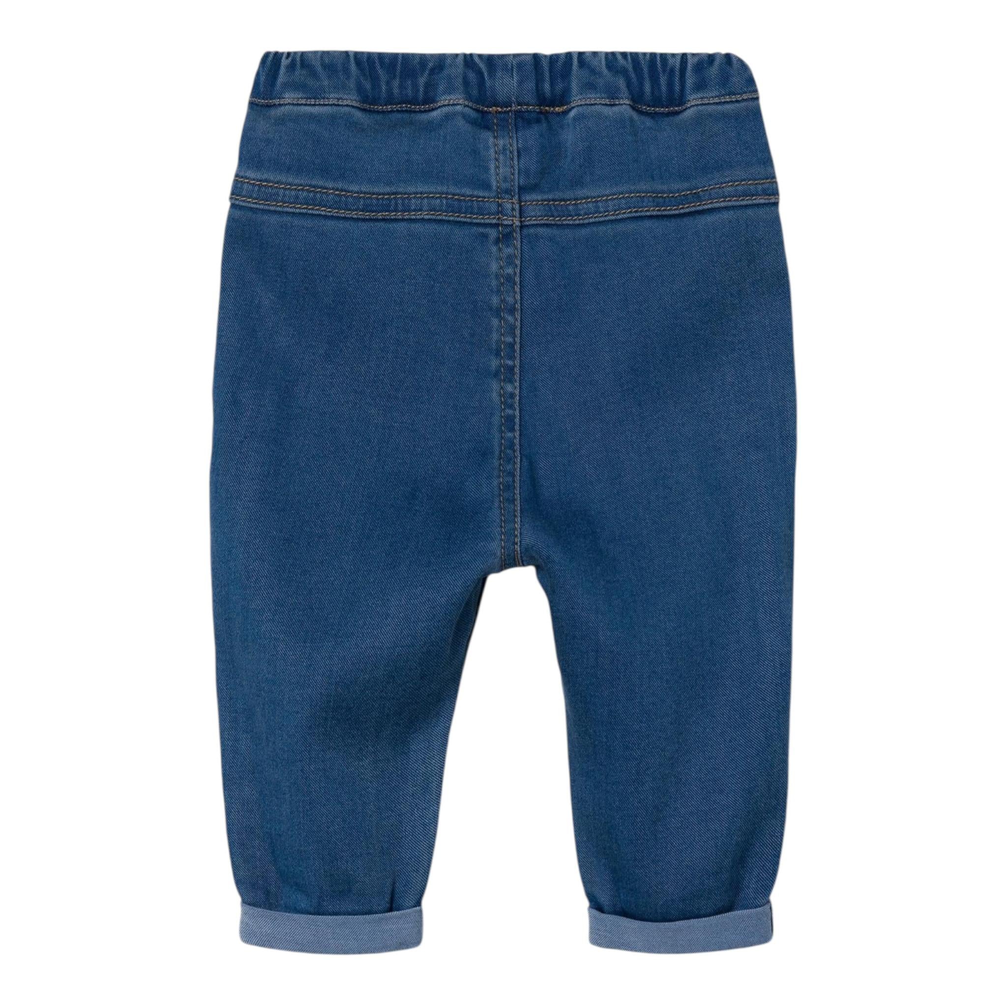 NAME.IT jeans morbido tinta unita con elastico in vita Blu per Neonato 13224499 BLU NAME.IT 