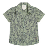 Carre'Ment Beau Shirt, halbarm, einfarbig, mit grünem Fantasy-Print für Neugeborene