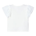 Mayoral T-Shirt Girocollo Tinta Unita con Balze per Bambina 3013 BIANCO MAYORAL 