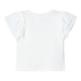 Mayoral T-Shirt Girocollo Tinta Unita con Balze per Bambina 3013 BIANCO MAYORAL 