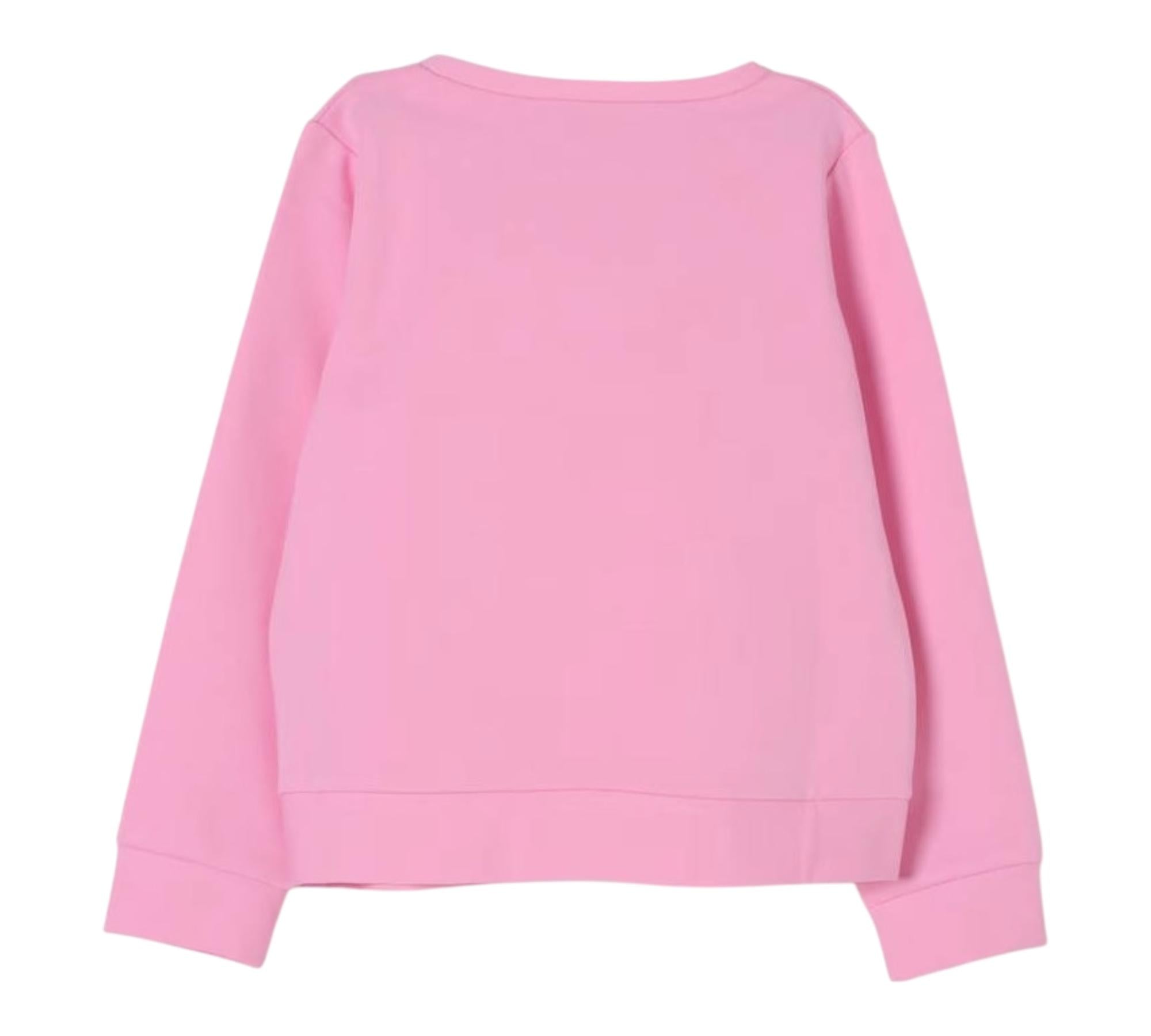 Liu Jo Felpa Chiusa Girocollo Tinta Unita con Logo per Bambina KA5014J ROSA LIU JO 