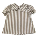 Little Bear Halbarm Shirt Streifenmuster Weiß/Beige für Baby Mädchen