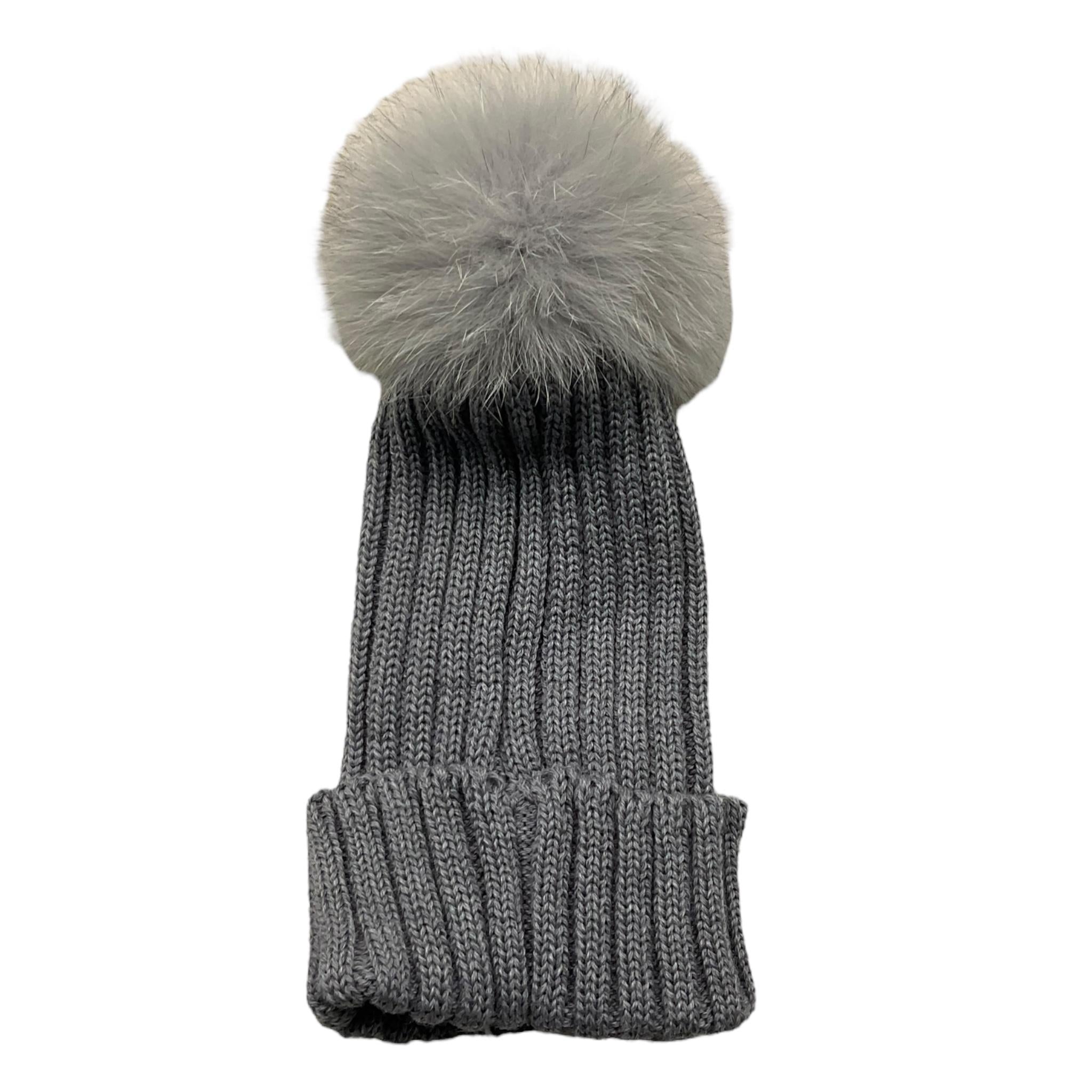 BABY LORD cappello tinta unita con pon pon Grigio per Neonata 628N GRIGIO BABY LORD 