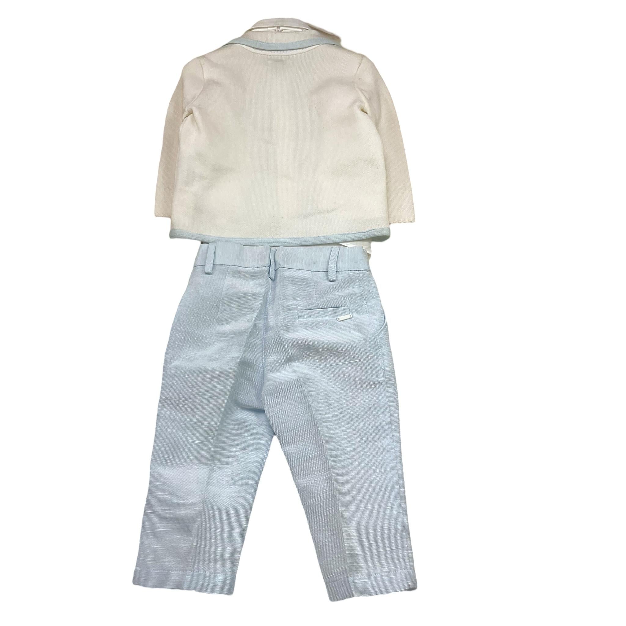 Baby A. Completo 2 Pezzi Pantalone-Giacca-Camicia-Papillions per Neonato A1404 BIANCO BABY A. 