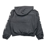 Disclaimer – Schlichte Kapuzenjacke mit Reißverschluss und schwarzem Aufdruck für Jungen