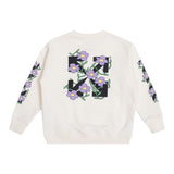 Off-White – Einfarbiges Sweatshirt mit Rundhalsausschnitt und beigem Aufdruck für Mädchen