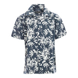 Dan John – Einfarbiges Hemd mit halblangen Ärmeln und blauem Aufdruck für Jungen