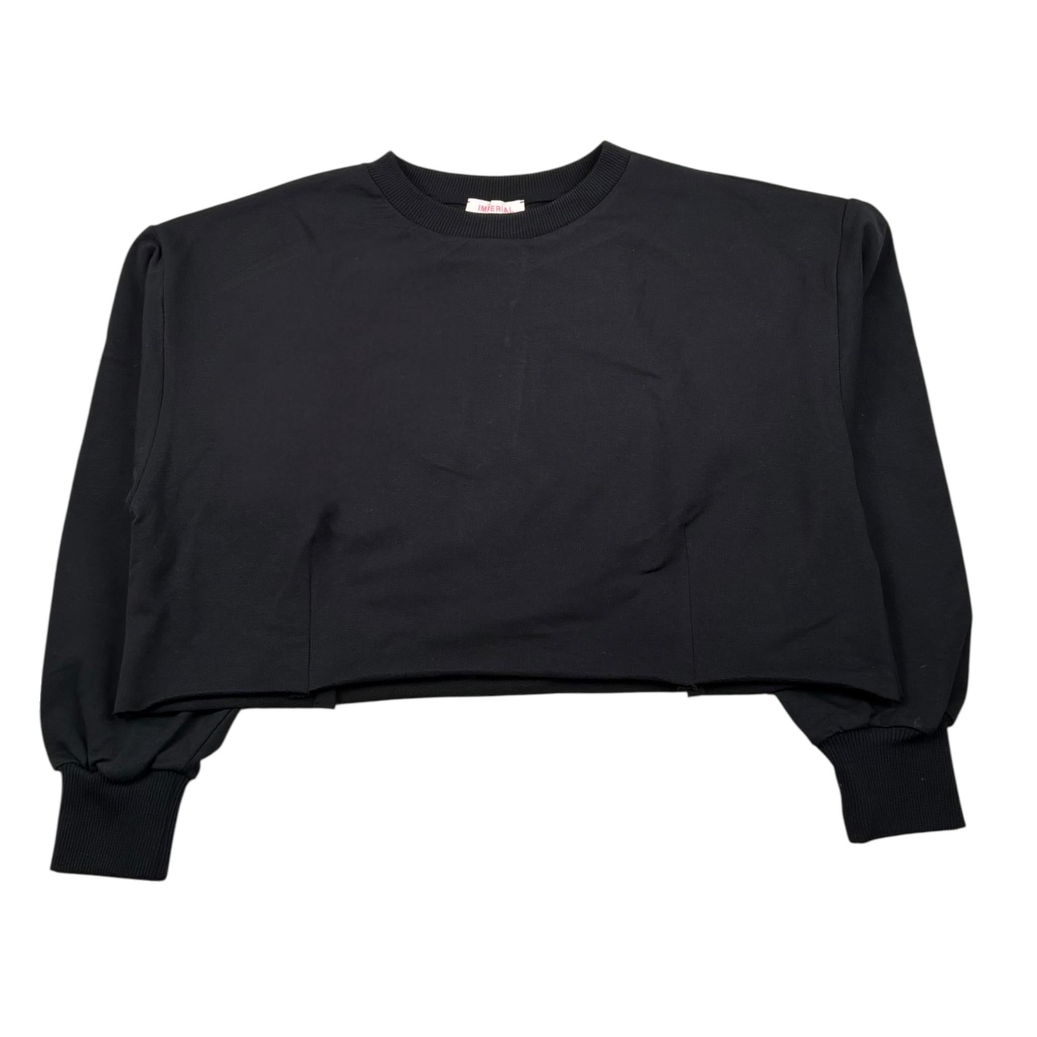 Imperial Felpa Chiusa Modello Crop Tinta Unita per Bambina LB39042G75 NERO IMPERIAL 