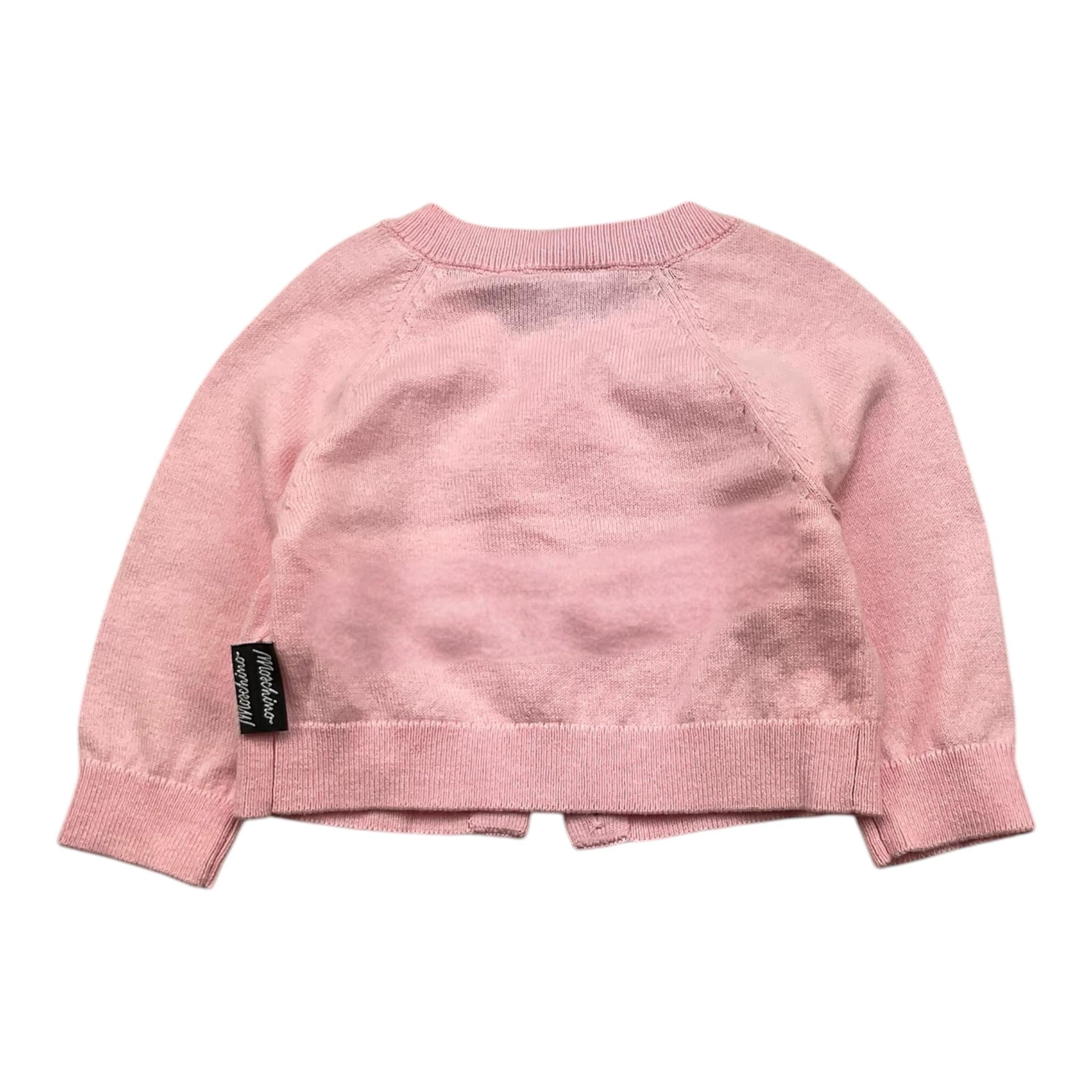 MOSCHINO cardigan tinta unita con logo Rosa per Neonata MDW015 ROSA MOSCHINO 