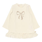 LIU JO abito manica lunga tinta unita con logo brillantinato Panna per Neonata HF4071 PANNA LIU JO 