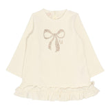 LIU JO abito manica lunga tinta unita con logo brillantinato Panna per Neonata HF4071 PANNA LIU JO 