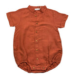 Wedoble Baby-Strampler, halbe Ärmel, einfarbig, Erdtöne